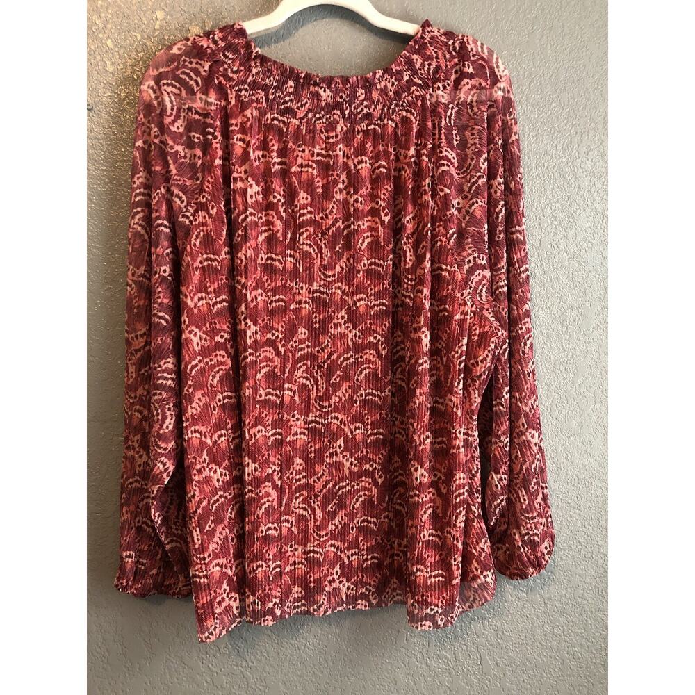 Terra &‎ Sky Womens Tunic Mesh Top 2X Long Sleeve Butterfly Shirt Boho Cottage - Picture 11 of 11